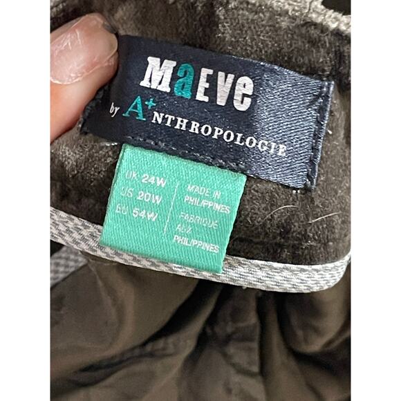 Anthropologie Maeve Velvet Bootcut Pants Grey 20W - Picture 8 of 9
